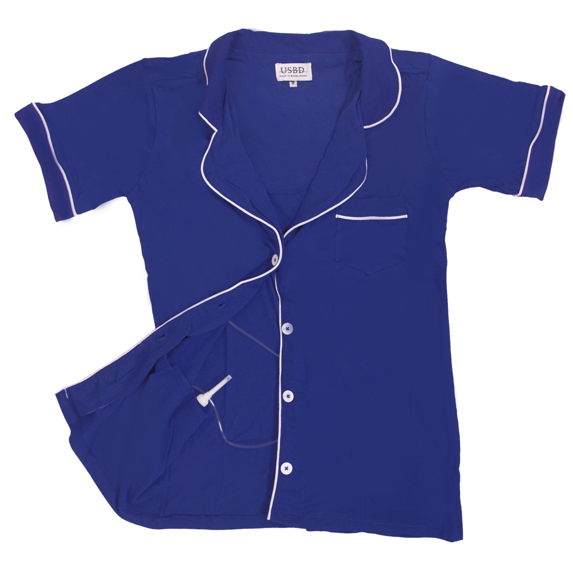 Post Mastectomy Surgery Recovery Shirt Lapel Collar Camisole With Drain Pockets